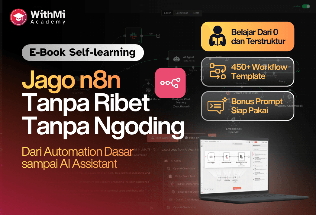 Thumbnail [Ebook] Jago n8n Tanpa Ribet Tanpa Ngoding — E-Book WithMi Academy